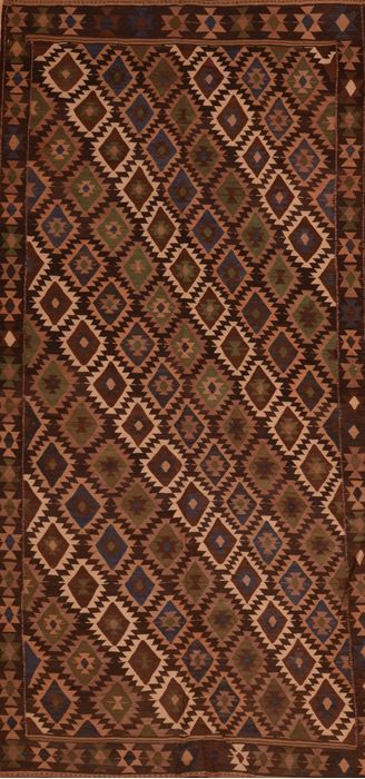 Kilim Brown Runner Flat Woven 51 X 1010 Area Rug 100-109886 Image 0