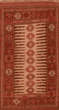 Afghan Kilim Red Rectangle 3x5 ft Wool Carpet 109895