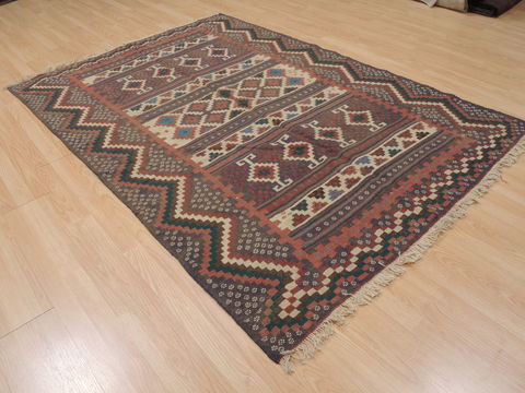 Kilim Brown Flat Woven 50 X 74 Area Rug 100-109897 Image 3