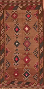 Kilim Brown Flat Woven 3'9" X 7'3"  Area Rug 100-109899