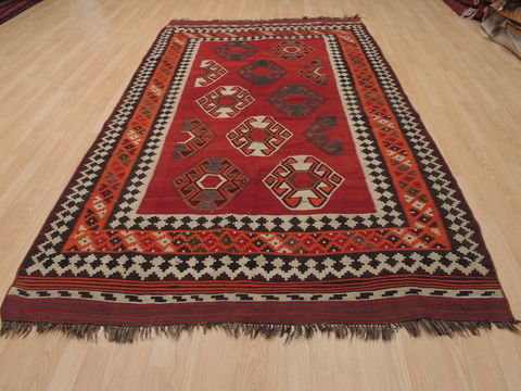 Kilim Red Runner Flat Woven 54 X 96 Area Rug 100-109904 Image 1