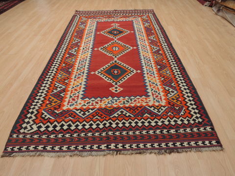 Kilim Red Runner Flat Woven 410 X 101 Area Rug 100-109905 Image 1
