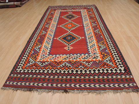 Kilim Red Runner Flat Woven 410 X 101 Area Rug 100-109905 Image 4