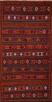 Kilim Red Runner Flat Woven 5'2" X 9'9"  Area Rug 100-109906