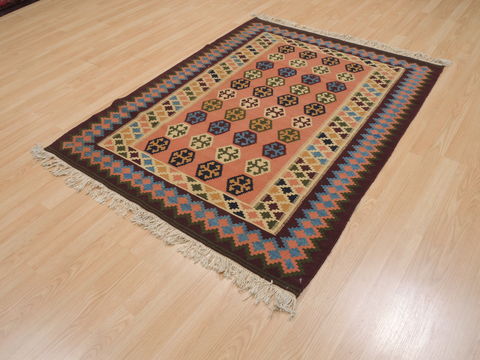 Kilim Brown Flat Woven 42 X 55 Area Rug 100-109912 Image 2