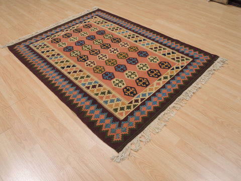 Kilim Brown Flat Woven 42 X 55 Area Rug 100-109912 Image 3