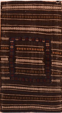 Afghan Kilim Brown Rectangle 3x5 ft Wool Carpet 109918