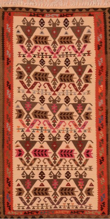 Kilim Red Flat Woven 35 X 62 Area Rug 100-109930 Image 0
