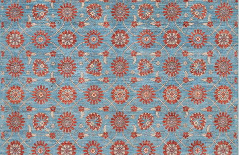 Chobi Blue Hand Knotted 66 X 102 Area Rug 700-109932 Image 1