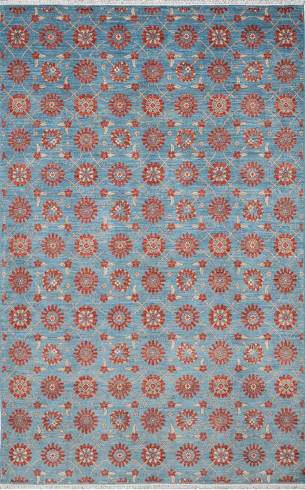 Chobi Blue Hand Knotted 66 X 102 Area Rug 700-109932 Image 0