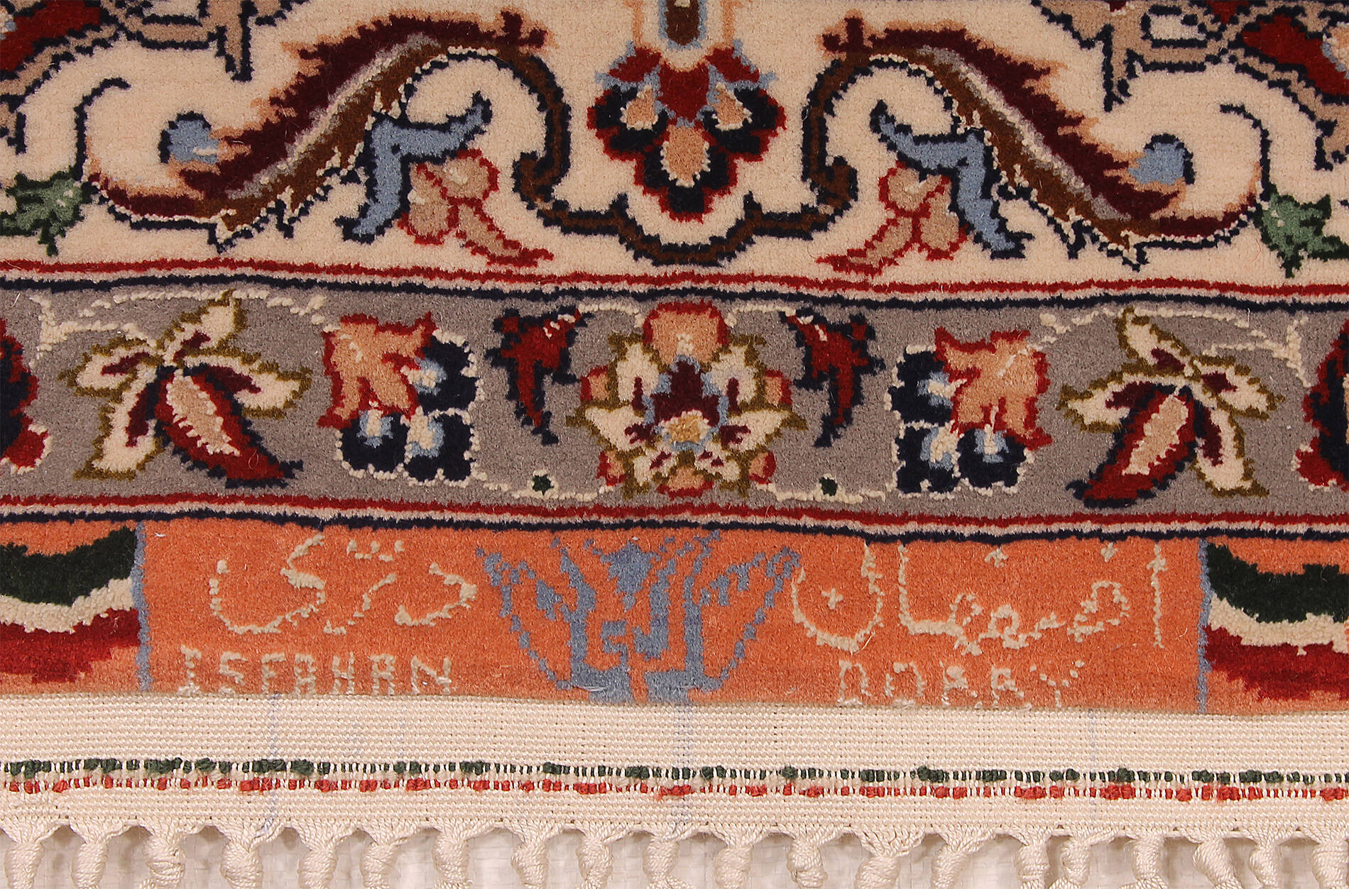 Persian Isfahan Red Rectangle 8x11 ft Wool and Silk Carpet 109954
