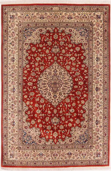 Qum Red Hand Knotted 45 X 68  Area Rug 254-109956 Image 0