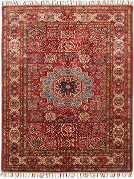 Pakistani Kazak Red Rectangle 5x7 ft Wool Carpet 109958