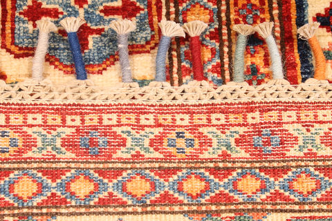 Kazak Multicolor Hand Knotted 51 X 68 Area Rug 254-109960 Image 1