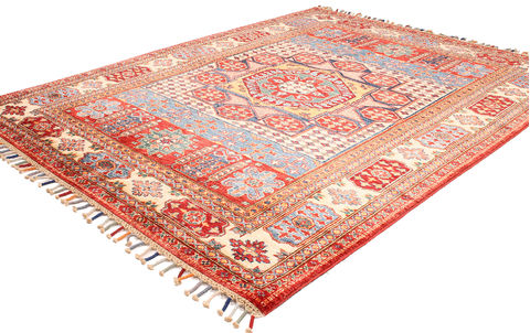 Kazak Multicolor Hand Knotted 51 X 68 Area Rug 254-109960 Image 4