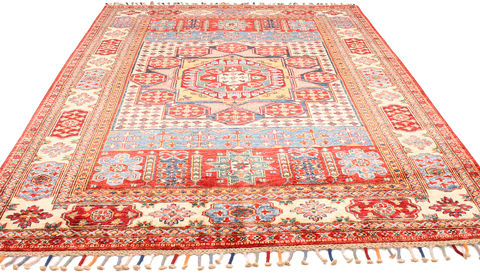 Kazak Multicolor Hand Knotted 51 X 68 Area Rug 254-109960 Image 5