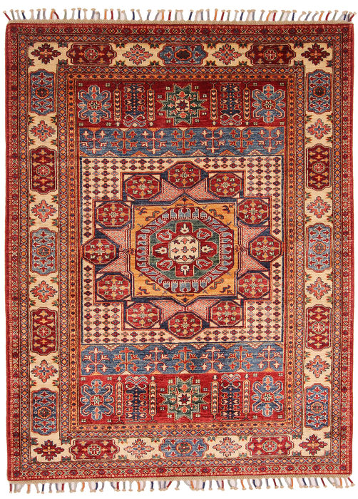 Kazak Multicolor Hand Knotted 51 X 68 Area Rug 254-109960 Image 0