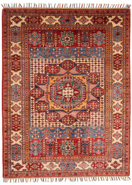 Pakistani Kazak Multicolor Rectangle 5x7 ft Wool Carpet 109960