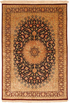 Qum Purple Hand Woven 4'4" X 6'9"  Area Rug 254-109962