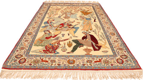 Isfahan Beige Hand Woven 49 X 71 Area Rug 254-109963 Image 5