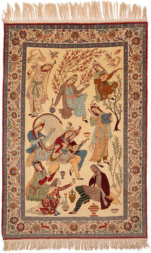 Isfahan Beige Hand Woven 4'9" X 7'1"  Area Rug 254-109963