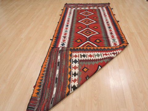 Kilim Red Runner Flat Woven 34 X 99 Area Rug 253-109968 Image 6