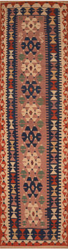 Kilim Brown Runner Flat Woven 3'1" X 13'1"  Area Rug 100-109981