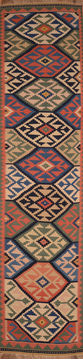 Kilim Green Runner Flat Woven 4'5" X 16'11"  Area Rug 100-109982