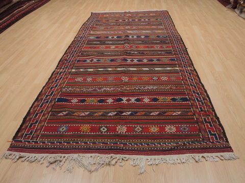 Kilim Red Runner Flat Woven 50 X 109 Area Rug 100-109985 Image 1