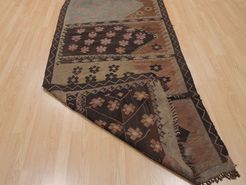 Kilim Brown Runner Flat Woven 310 X 96 Area Rug 100-109988 Image 12