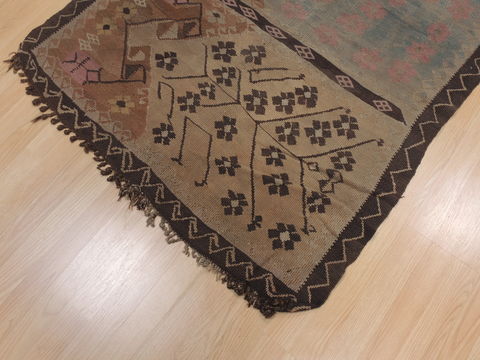 Kilim Brown Runner Flat Woven 310 X 96 Area Rug 100-109988 Image 6