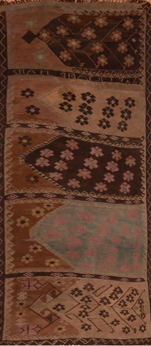 Kilim Brown Runner Flat Woven 310 X 96 Area Rug 100-109988 Image 0