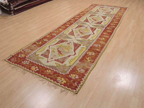 Kilim Green Runner Flat Woven 41 X 118 Area Rug 100-109997 Image 2