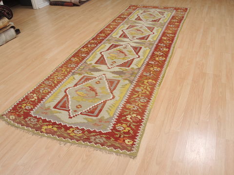 Kilim Green Runner Flat Woven 41 X 118 Area Rug 100-109997 Image 4