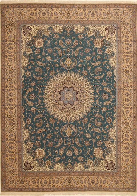 Nain Blue Hand Knotted 88 X 123 Area Rug 100-11000 Image 0