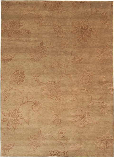 Indo-Nepal Green Hand Knotted 83 X 116 Area Rug 100-11002 Image 0