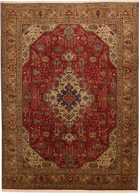 Tabriz Red Hand Knotted 82 X 116  Area Rug 100-11008 Image 0