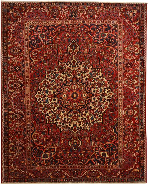 Bakhtiar Red Hand Knotted 96 X 121  Area Rug 100-11012 Image 0