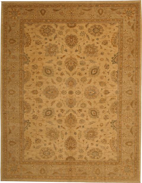 Chobi Yellow Hand Knotted 92 X 119 Area Rug 100-11014 Image 0