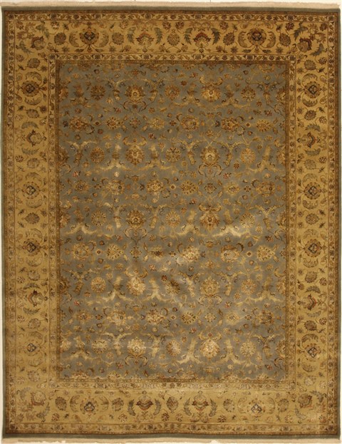 Jaipur Green Hand Knotted 91 X 115  Area Rug 100-11020 Image 0