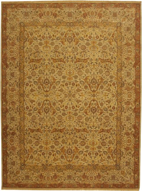 Haji Jalili Beige Hand Knotted 91 X 120 Area Rug 100-11029 Image 0