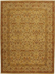 Indian Haji Jalili Beige Rectangle 9x12 ft Wool Carpet 11029