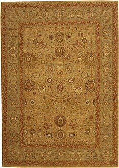 Indian Haji Jalili Beige Rectangle 9x12 ft Wool Carpet 11031