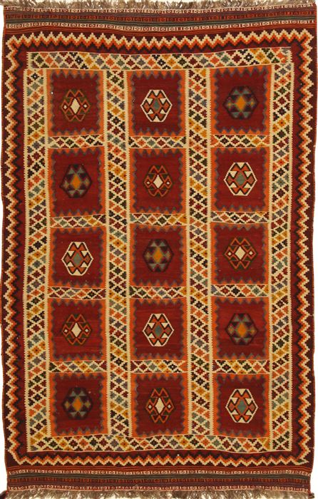 Kilim Red Hand Knotted 56 X 85  Area Rug 100-11033 Image 0