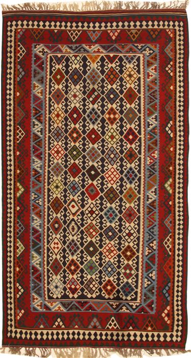 Kilim Blue Hand Knotted 411 X 92  Area Rug 100-11035 Image 0