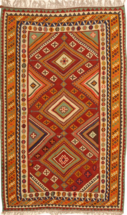 Kilim Red Hand Knotted 53 X 86  Area Rug 100-11036 Image 0