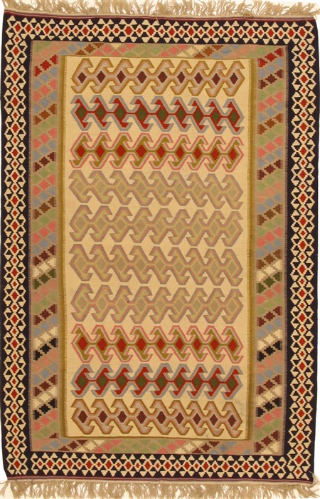 Kilim Beige Hand Knotted 44 X 66  Area Rug 100-11037 Image 0