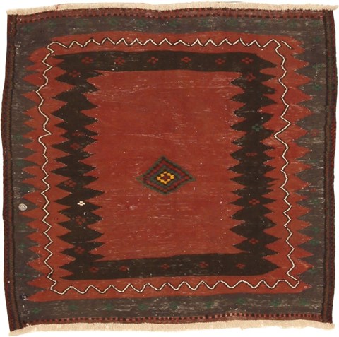 Kilim Red Square Hand Knotted 40 X 43  Area Rug 100-11043 Image 0