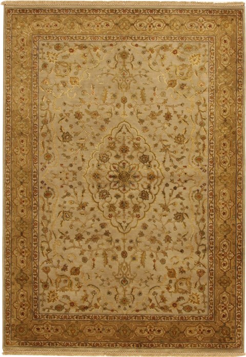 Jaipur Beige Hand Knotted 57 X 80  Area Rug 100-11048 Image 0