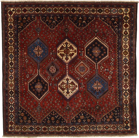 Yalameh Multicolor Square Hand Knotted 68 X 69  Area Rug 100-11053 Image 0